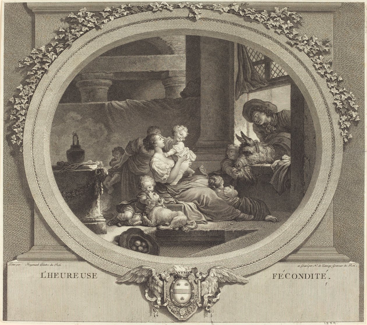 Szczęśliwa płodność autorstwa Nicolas Delaunay after Jean Honoré Fragonard