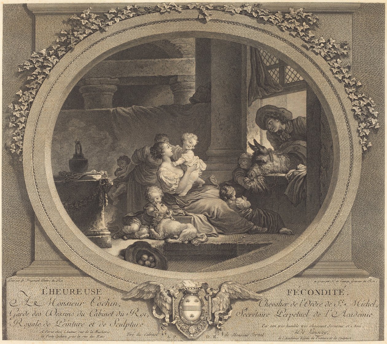 Szczęśliwa płodność autorstwa Nicolas Delaunay after Jean Honoré Fragonard