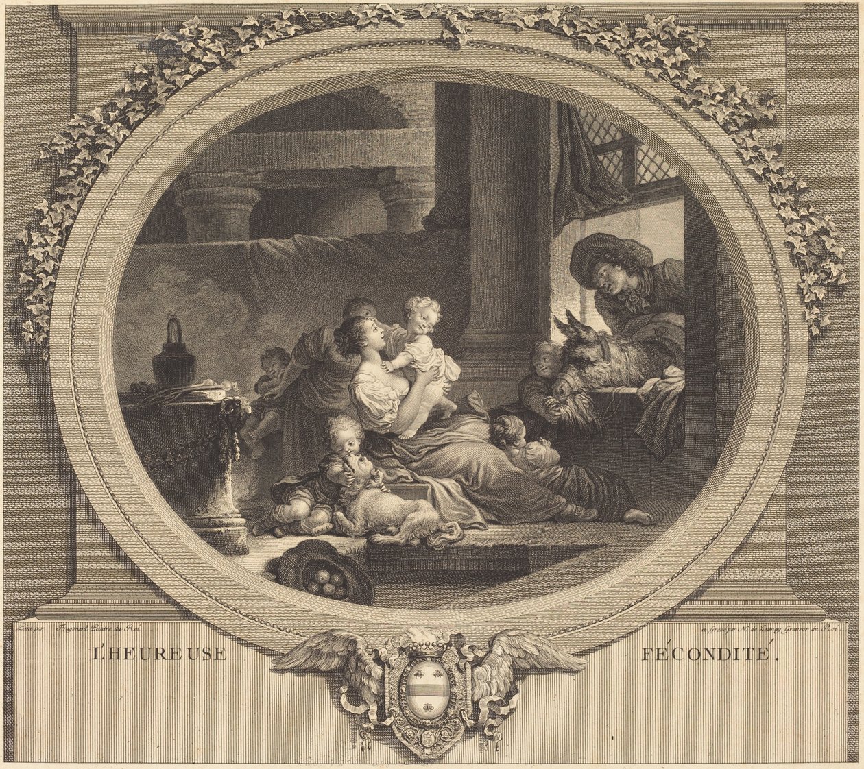 Szczęśliwa płodność autorstwa Nicolas Delaunay after Jean Honoré Fragonard