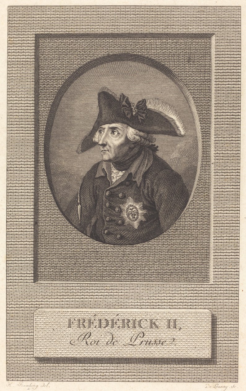 Fryderyk Wielki, król Prus autorstwa Nicolas Delaunay after Johann Heinrich Ramberg