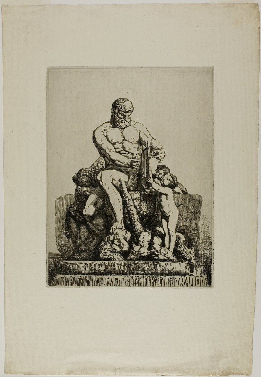 Herkules, płyta pierwsza z Twelve Etchings Chifflarta autorstwa Nicolas François Chifflart