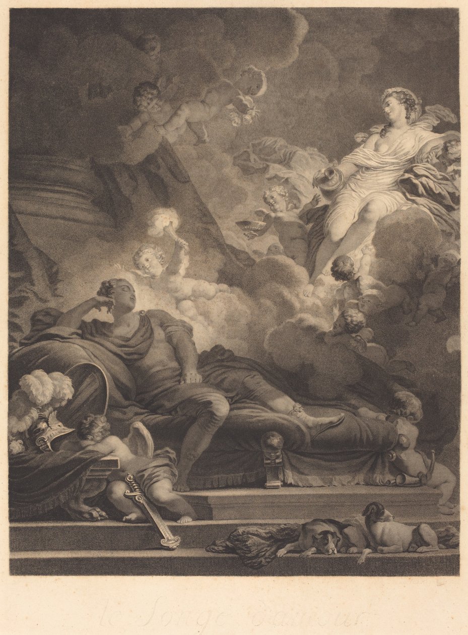 Sen miłości autorstwa Nicolas François Regnault after Jean Honoré Fragonard