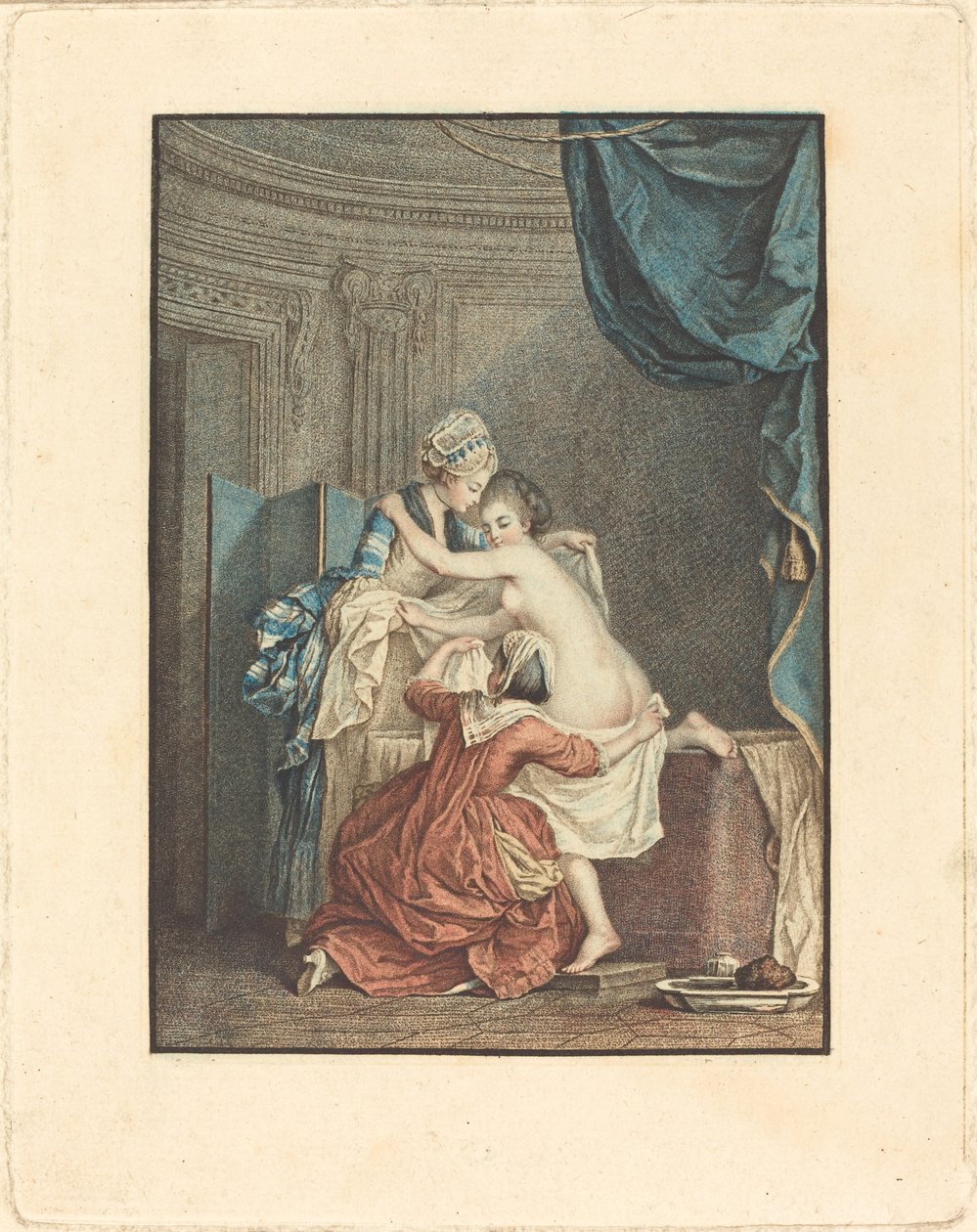 Le Bain (Kąpiel) autorstwa Nicolas François Regnault after Pierre Antoine Baudouin