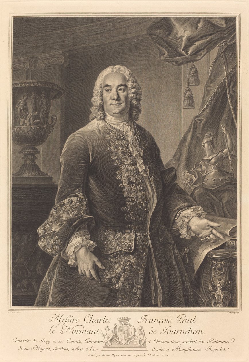 Charles Francois Paul Le Normant de Tournehem autorstwa Nicolas Gabriel Dupuis after Louis Tocqué
