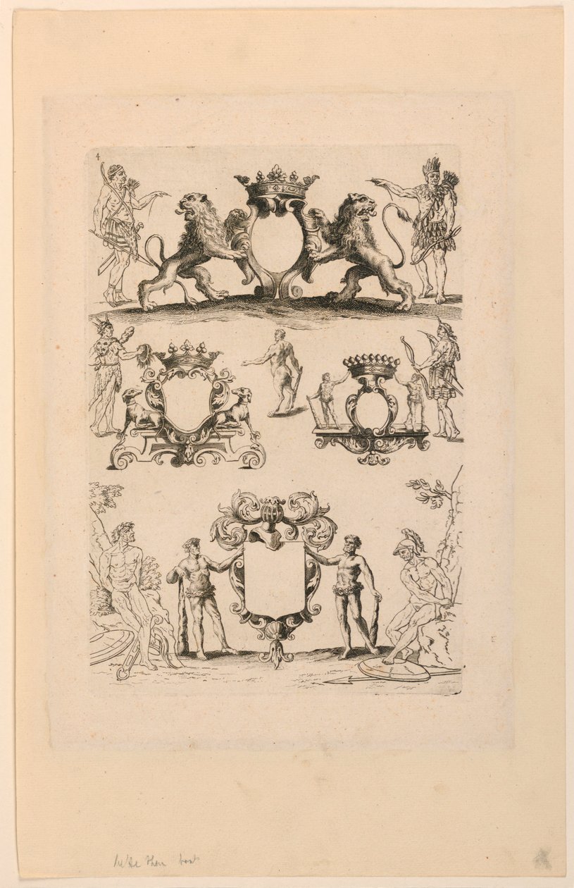 Projekt herbu z "Livre de Cartouches" autorstwa Nicolas Guerard