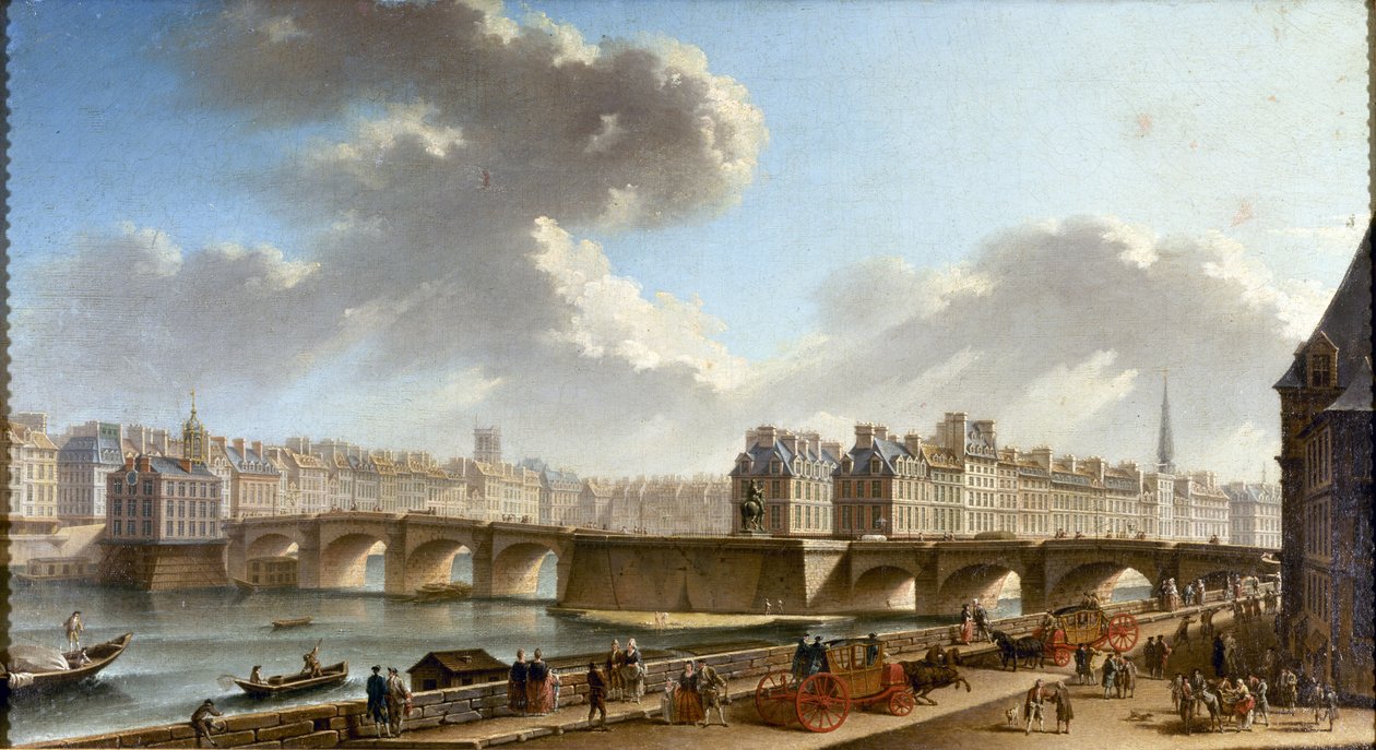 Pont-Neuf i miasto, widziane z Quai de Conti, 1772. autorstwa Nicolas Jean Baptiste Raguenet