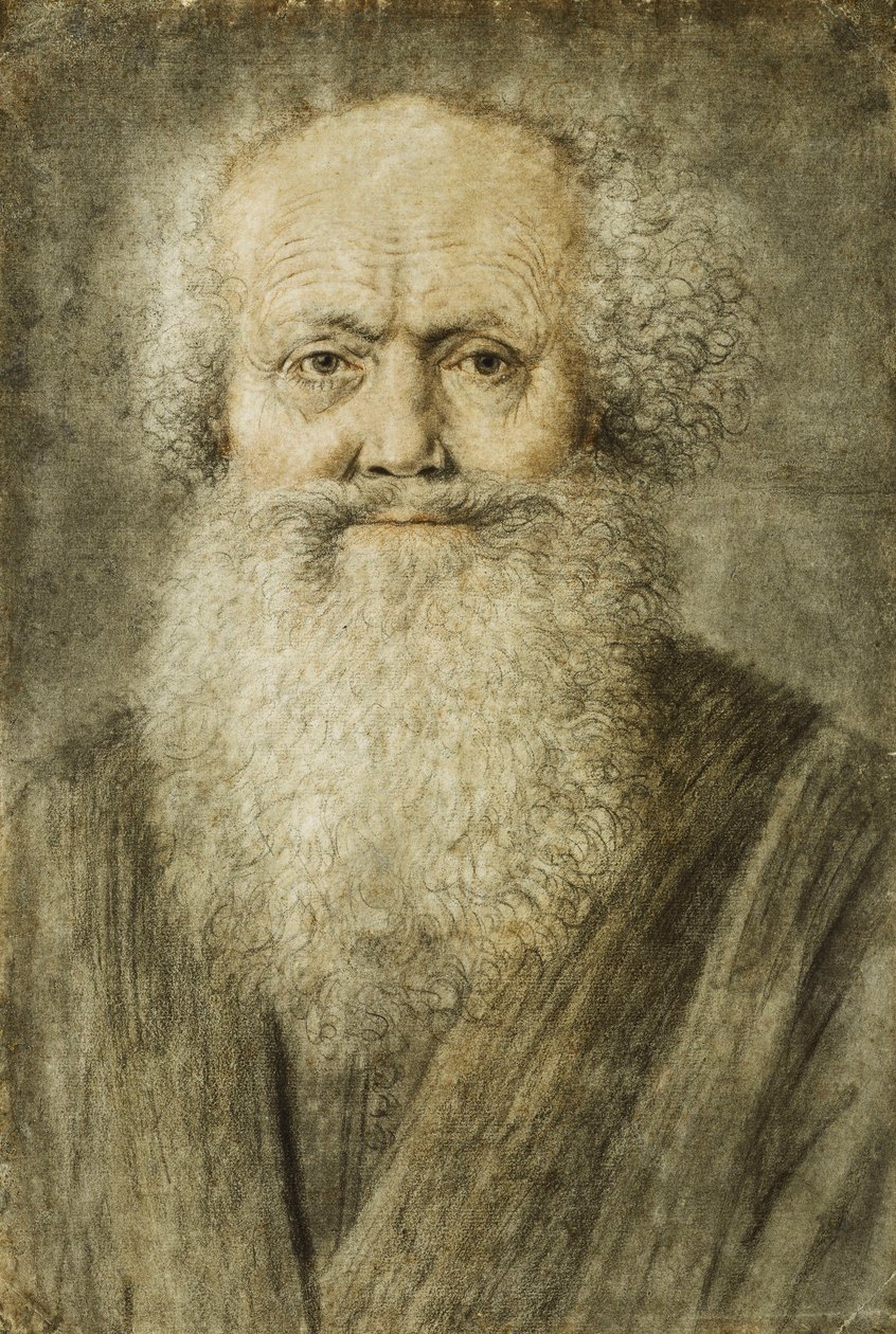 Portret brodatego mężczyzny, długość biustu autorstwa Nicolas Lagneau or Lanneau