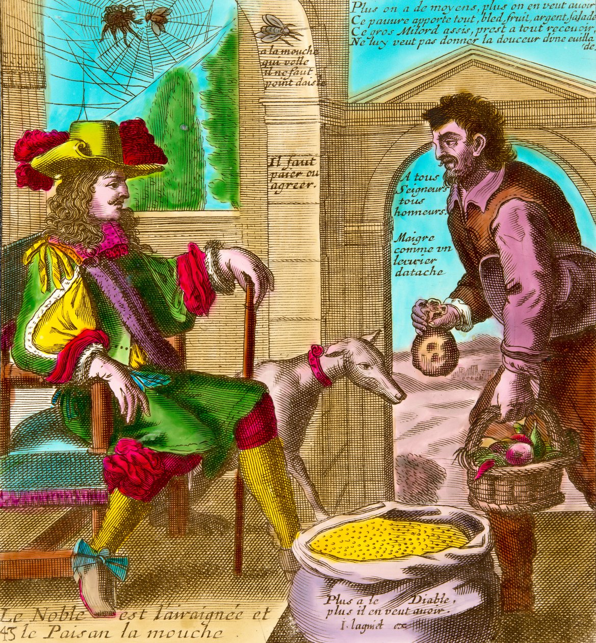 Trzeci podatek od nieruchomości: „Pająk i mucha” lub „Szlachcic i chłop” autorstwa Nicolas and Lagniet Jacques Guerard