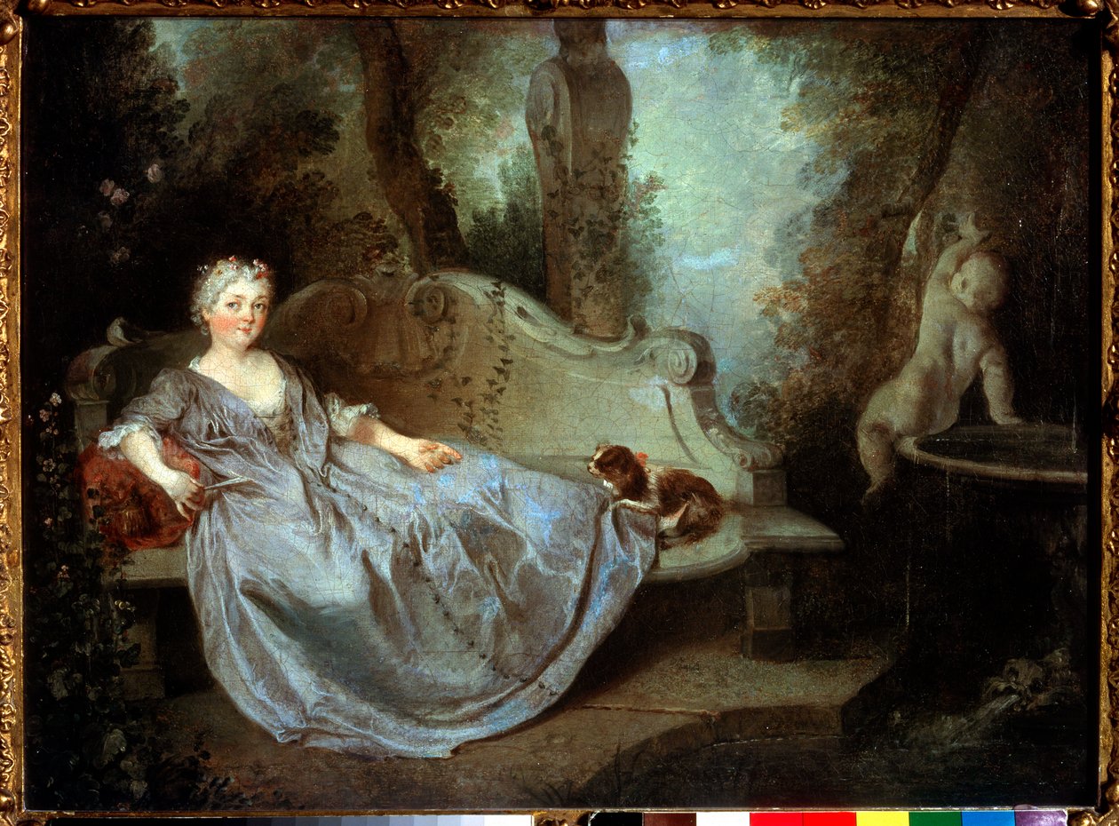 Dama w ogrodzie, XVIII wiek autorstwa Nicolas Lancret