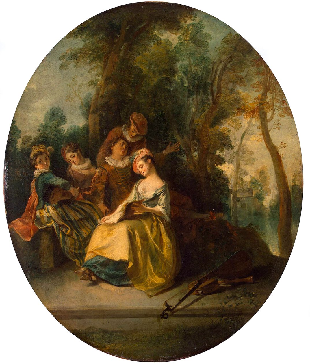 Koncert w parku”, 1738. autorstwa Nicolas Lancret
