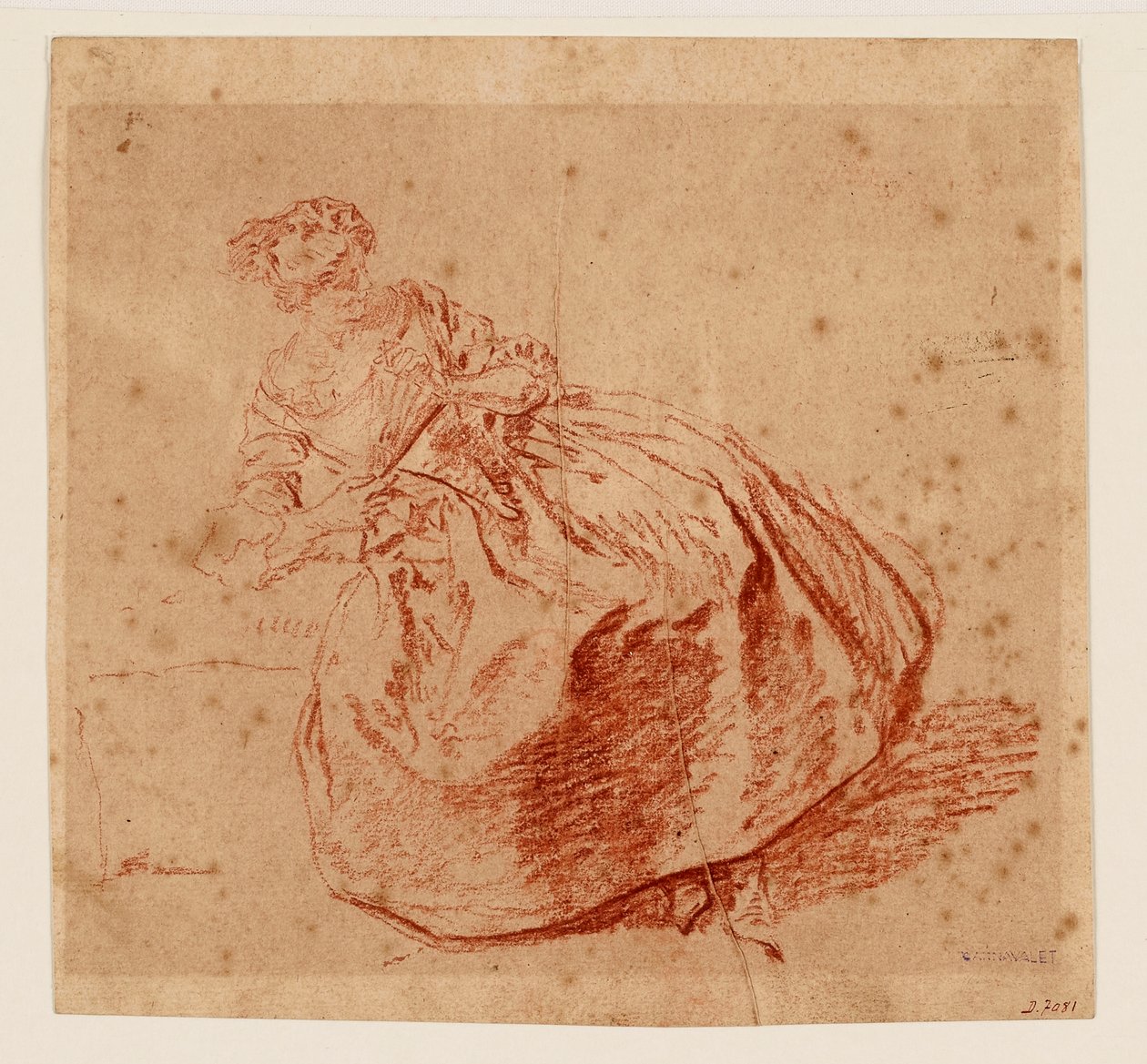 Frau mit einem Fächer autorstwa Nicolas Lancret