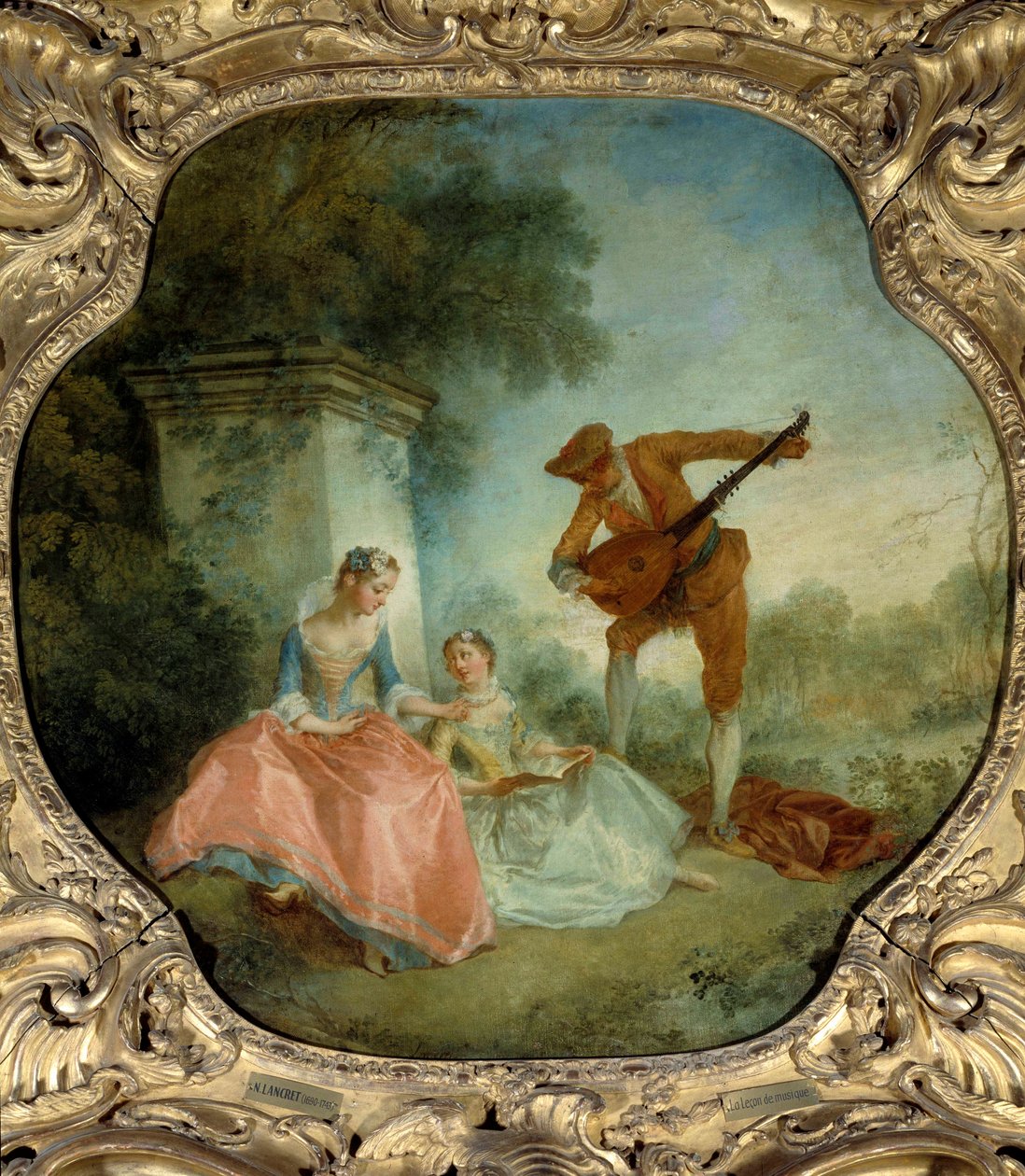 La lecon de musique Obraz Nicolasa Lancreta (1690-1743) XVIII w. Niedz. 0,89x0,9m. autorstwa Nicolas Lancret