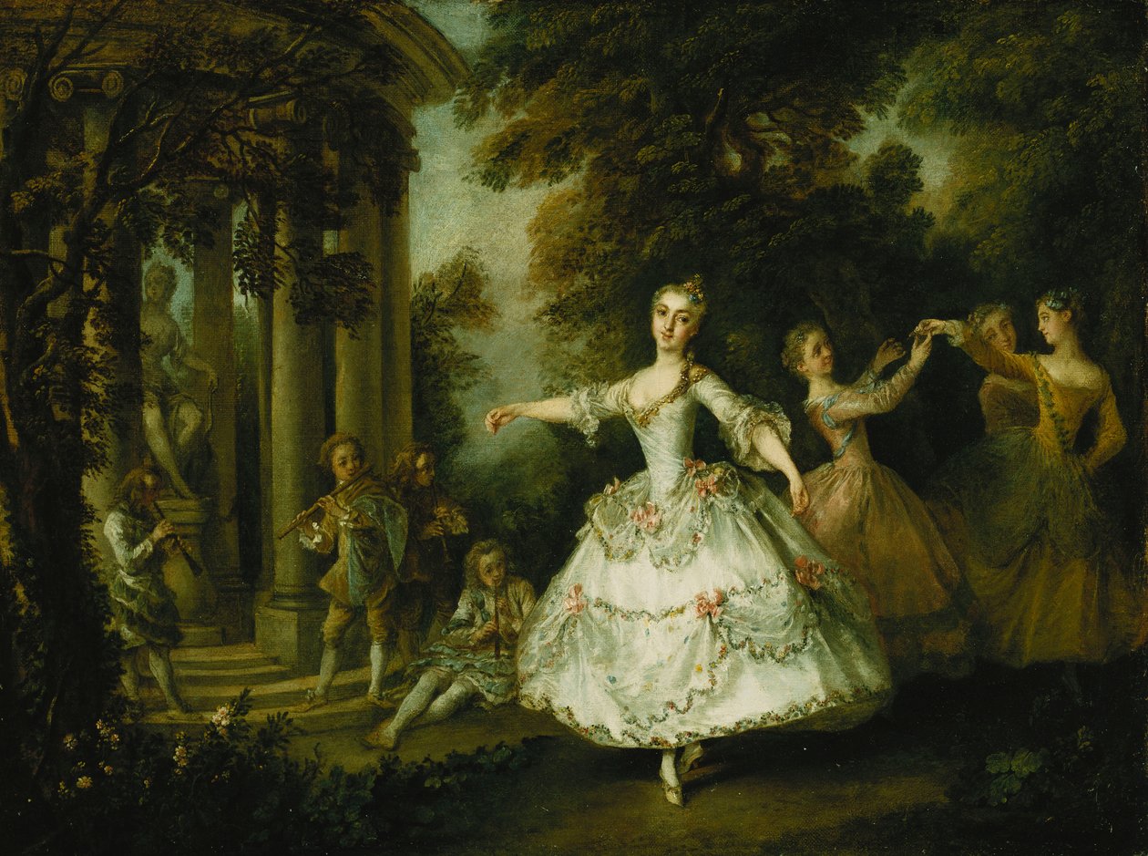 Mademoiselle Salle jako Wenus z Trzema Gracjami, autorstwa Nicolas Lancret