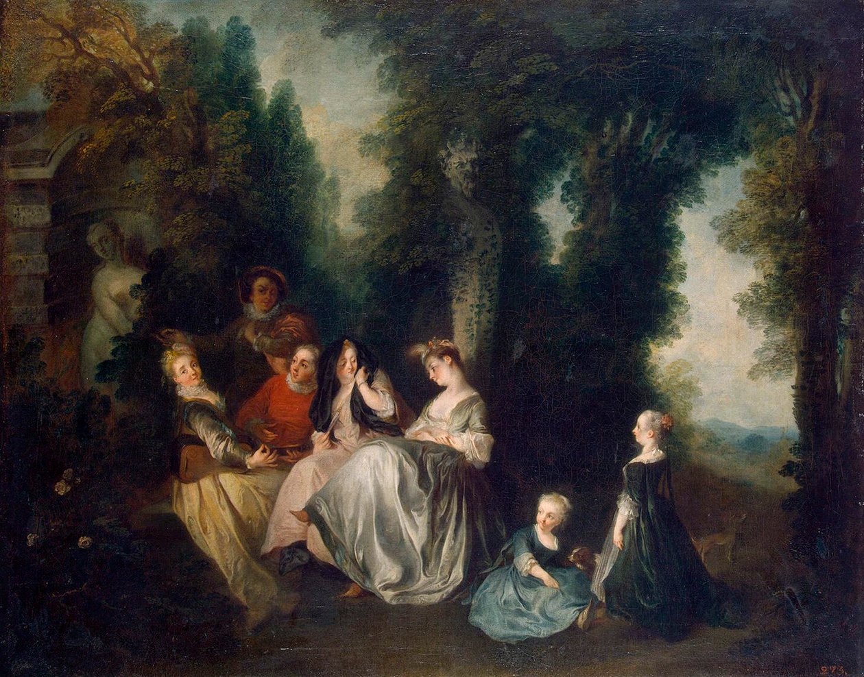 Przyjęcie w ogrodzie”, 1690-1743. autorstwa Nicolas Lancret
