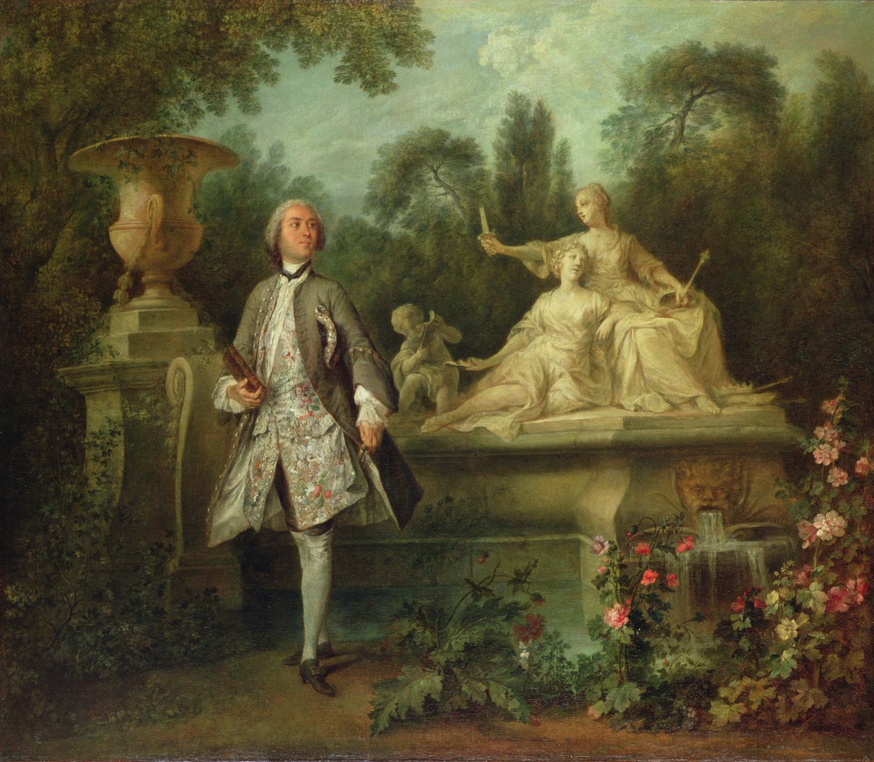 Portret aktora Grandvala, ok. 1742 r. (olej na płótnie) autorstwa Nicolas Lancret