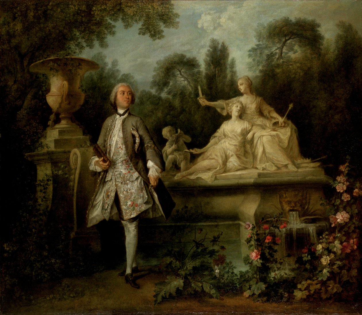 Portret aktora Grandvala, ok. 1742 r. (olej na płótnie) autorstwa Nicolas Lancret