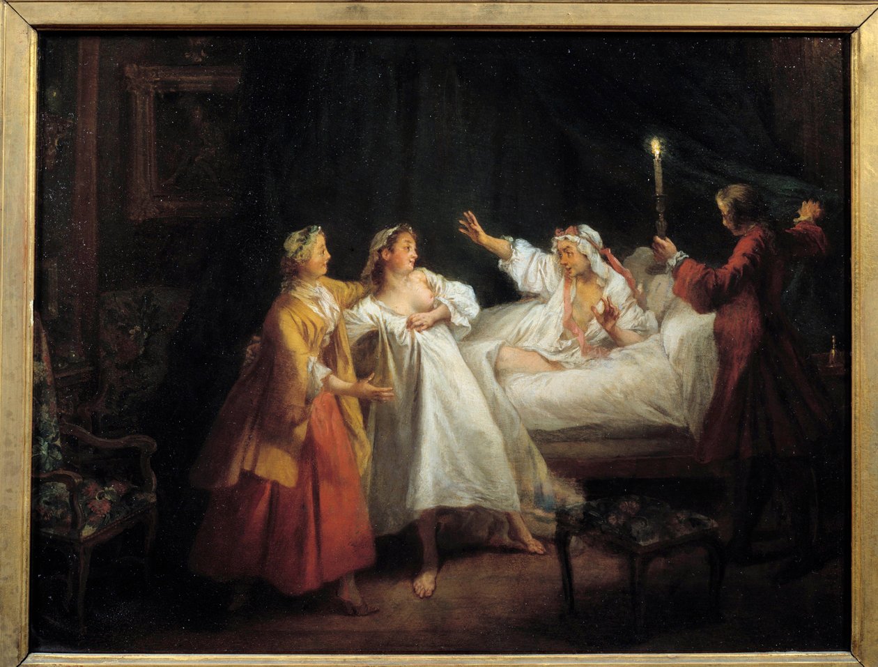 Tales of Jean de La Fontaine: The Gascon Punished Painting on Copper by Nicolas Lancret (1690-1743) Sun. 0,28 x 0,36 m autorstwa Nicolas Lancret