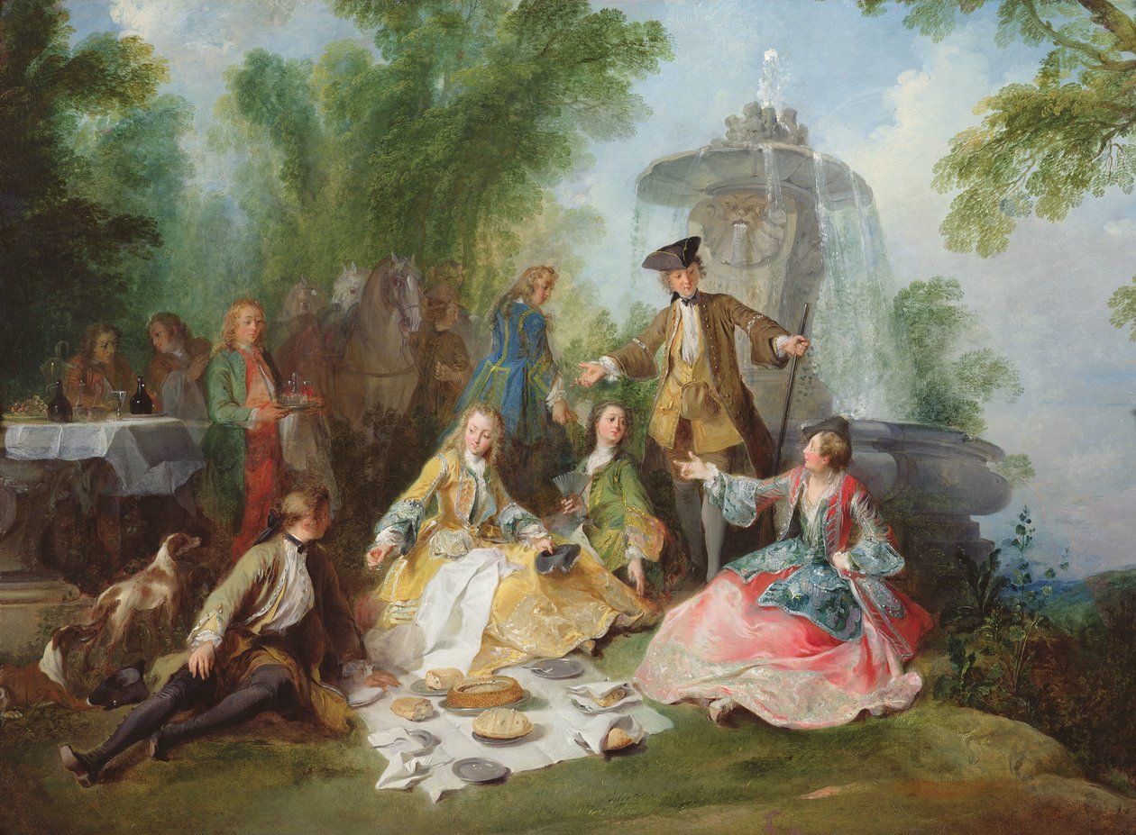 Posiłek Polowania, ok. godz. 1737 autorstwa Nicolas Lancret