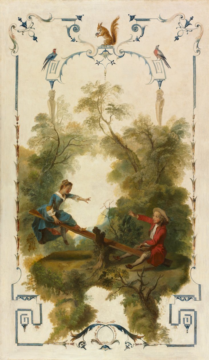 Huśtawka, c. 1723-1727. autorstwa Nicolas Lancret