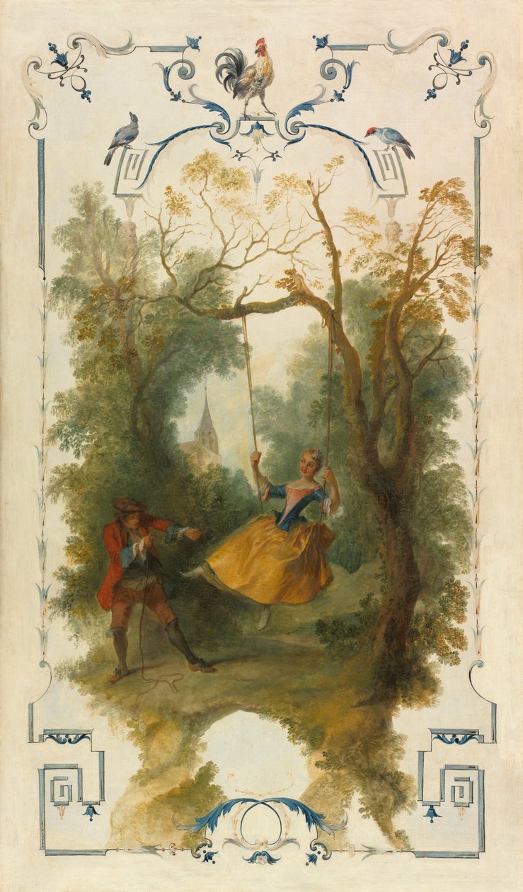 Huśtawka, ok. 1723-27 (olej na płótnie) autorstwa Nicolas Lancret