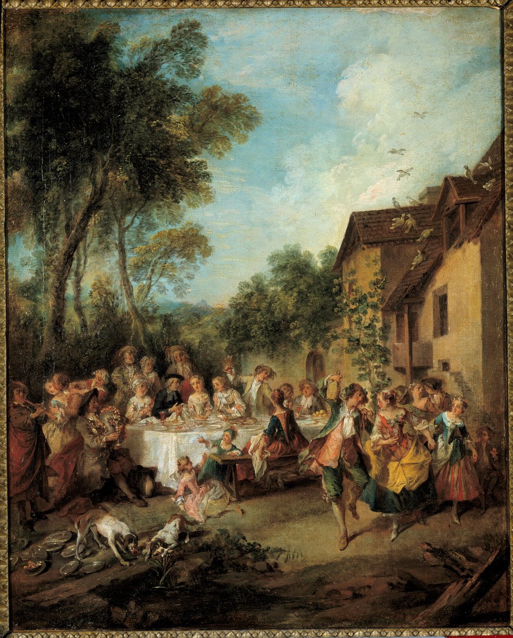 Miesiąc miodowy Obraz Nicolasa Lancreta (1690-1743) XVIII-wieczne Angers, Muzeum Sztuk Pięknych autorstwa Nicolas Lancret