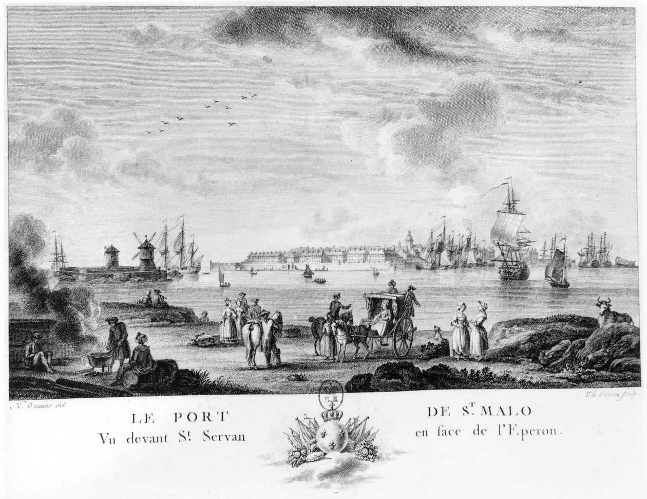 Widok na St. Malo autorstwa Nicolas Marie Ozanne