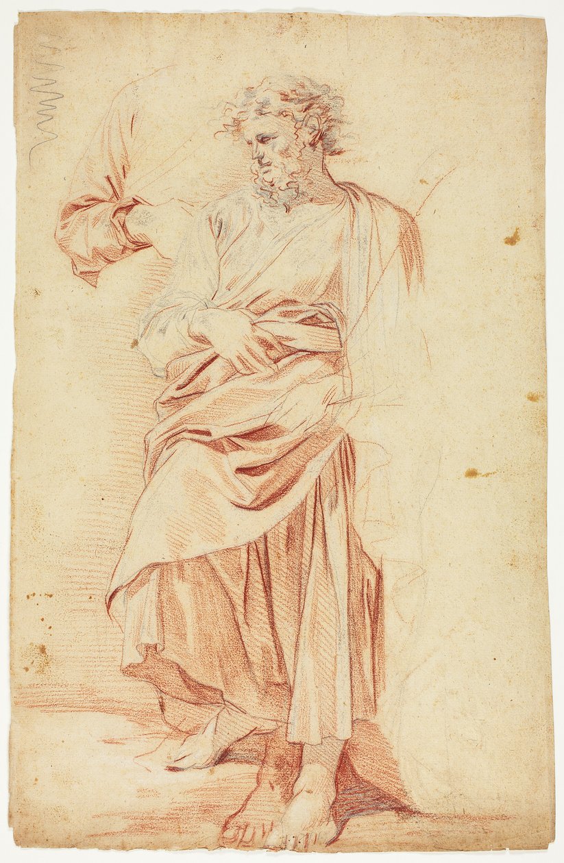 Szkice męskiego proroka w szatach autorstwa Nicolas Mignard