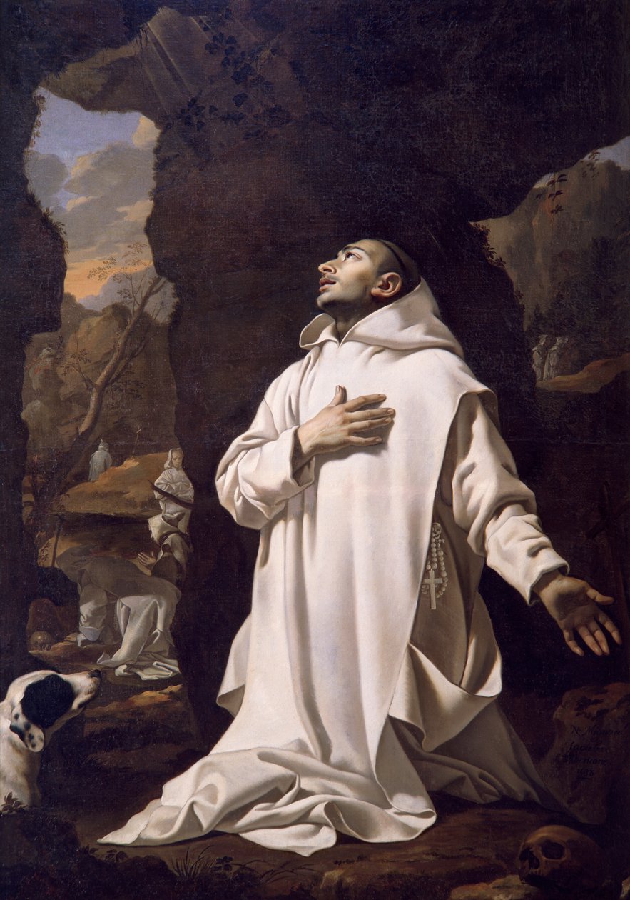 Św. Bruno modlący się na pustyni, pędzla Nicolas Mignard (1606-1668), olej na płótnie, 220x1445 cm autorstwa Nicolas Mignard