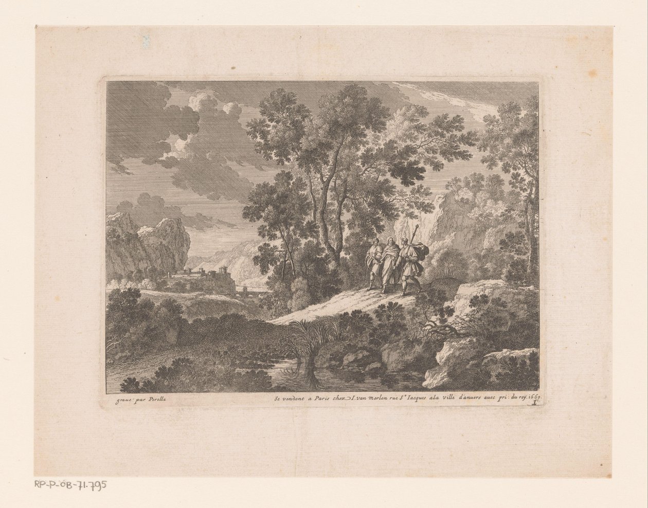 Chrystus i Emaus Pejzaże ze scenami z życia Chrystusa (tytuł serii) autorstwa Nicolas Perelle