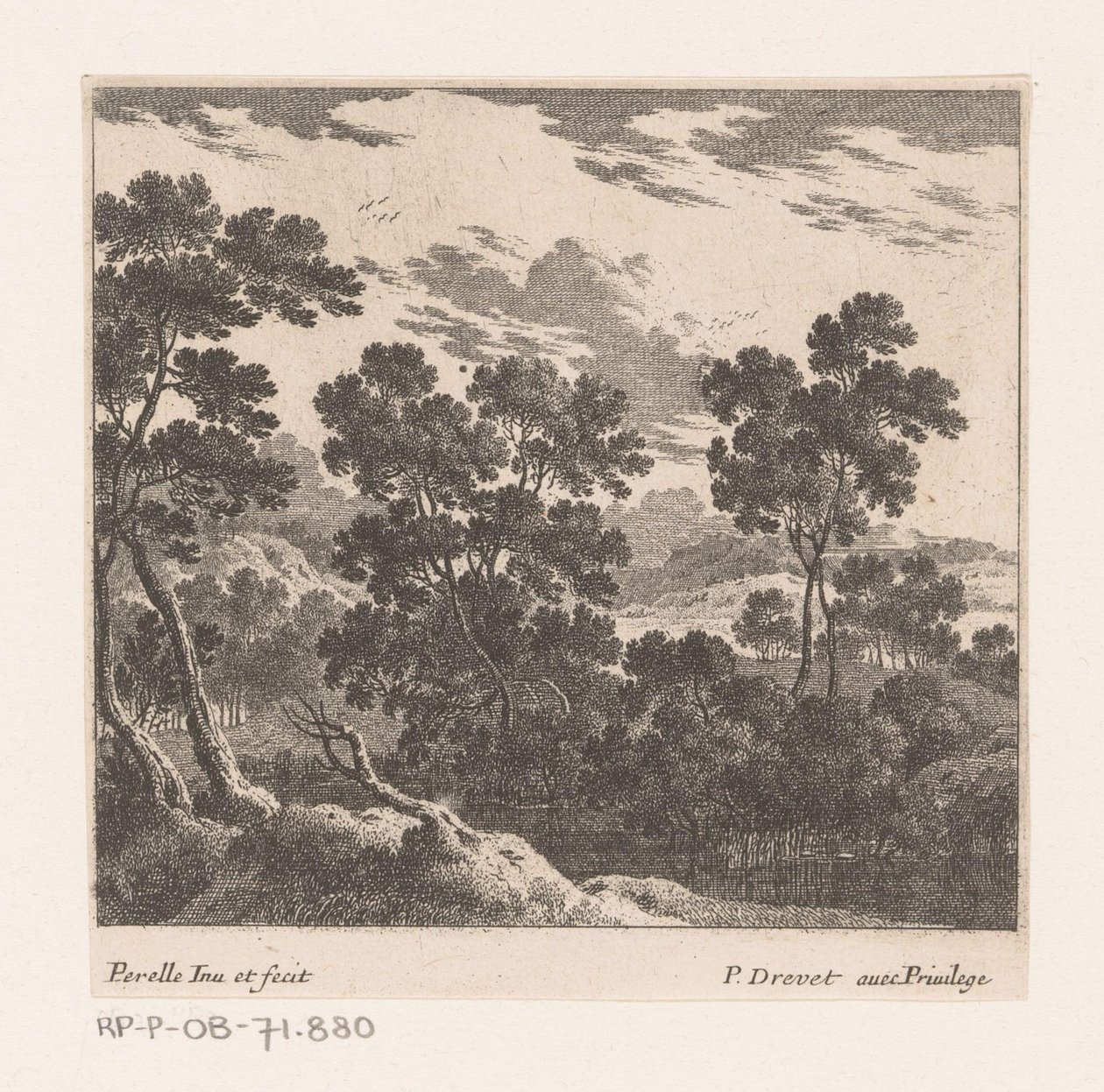 Krajobraz z drzewami autorstwa Nicolas Perelle