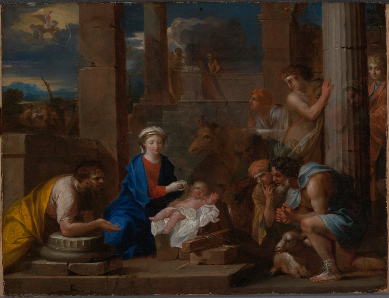 Adoracja pasterzy autorstwa Nicolas Pierre Loir