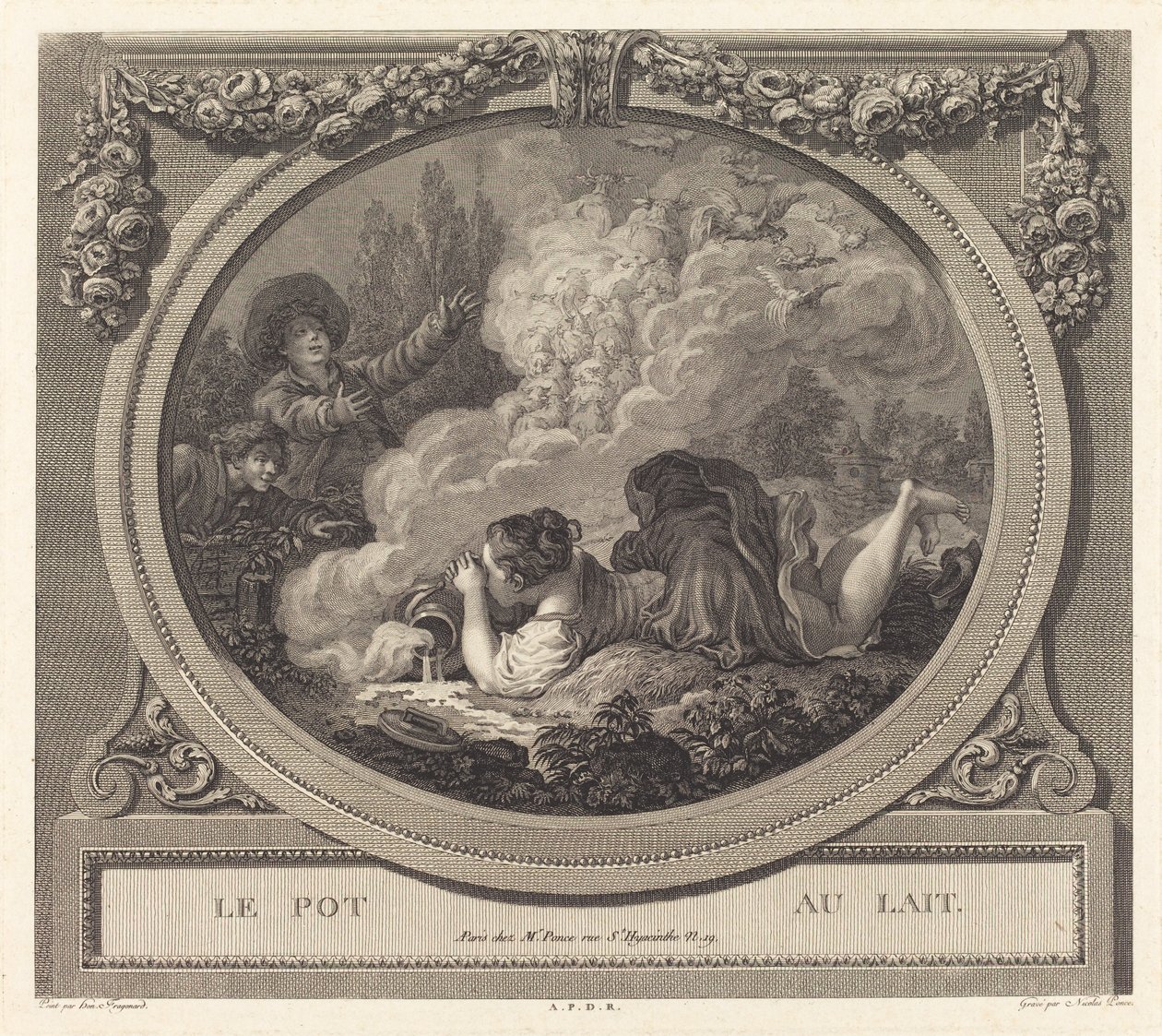 Dzbanek na mleko autorstwa Nicolas Ponce after Jean Honoré Fragonard