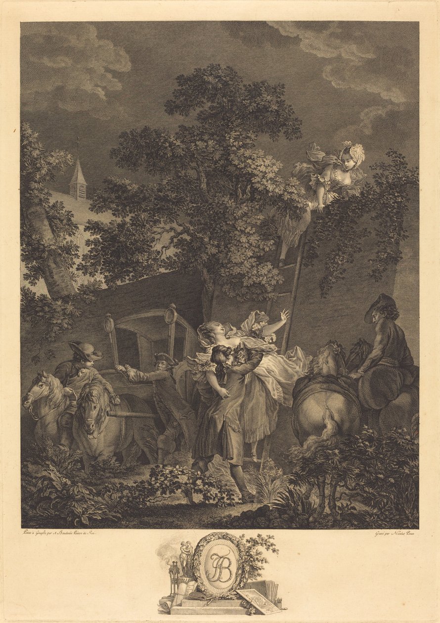 Nocne uprowadzenie autorstwa Nicolas Ponce after Pierre Antoine Baudouin
