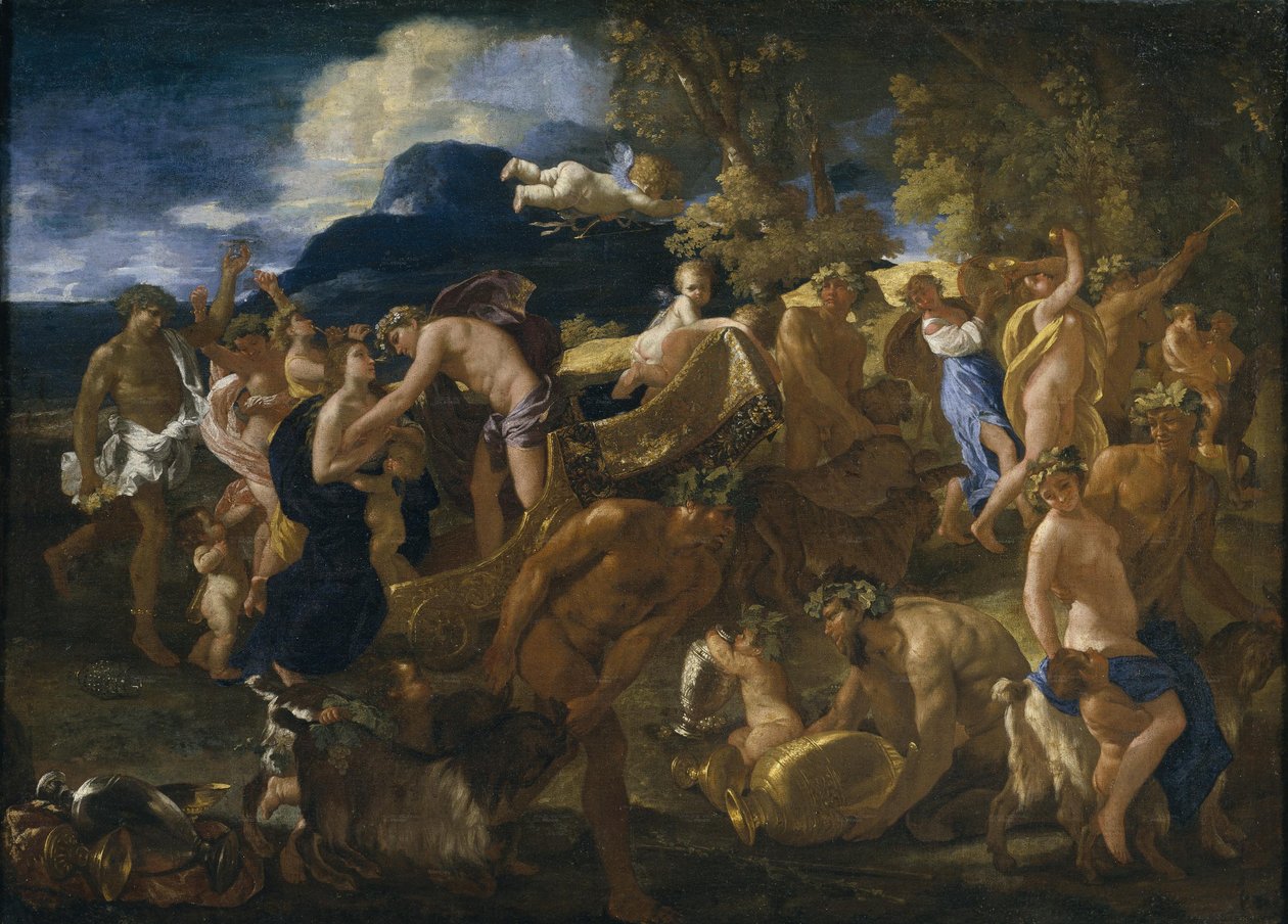 Bachanalia lub Bachus i Ariadna autorstwa Nicolas Poussin