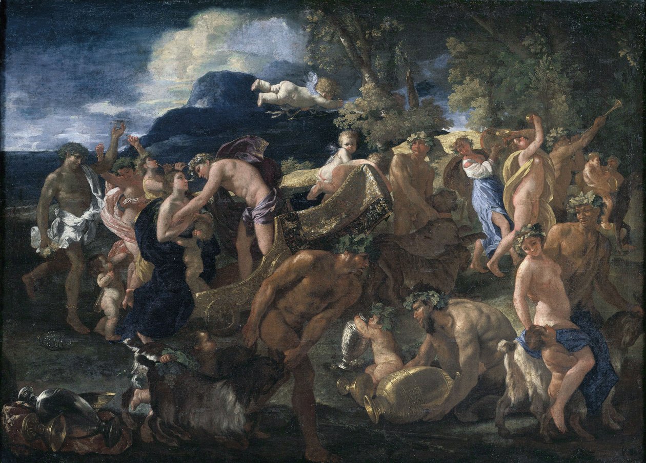 Bachanalia lub Bachus i Ariadna autorstwa Nicolas Poussin