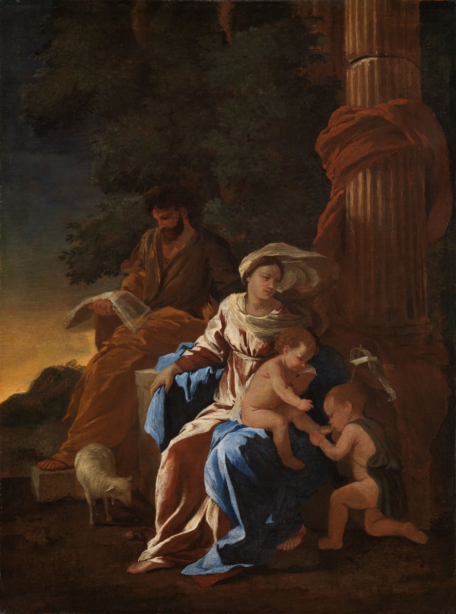Święta Rodzina z małym Janem Chrzcicielem autorstwa Nicolas Poussin