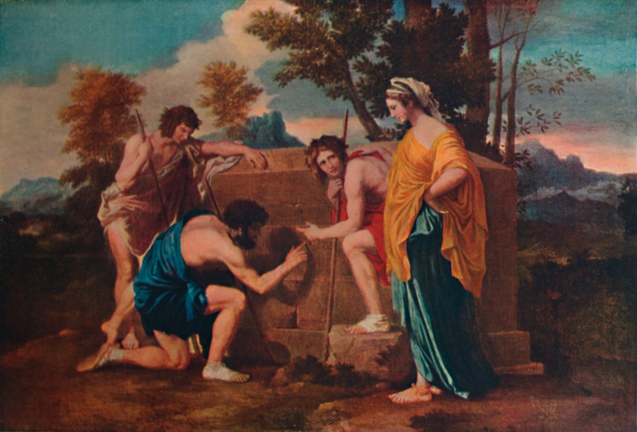 Et in Arcadia ego Les bergers dArcadie czyli Pasterze Arkadyjscy, 1637-1638, 1911 autorstwa Nicolas Poussin