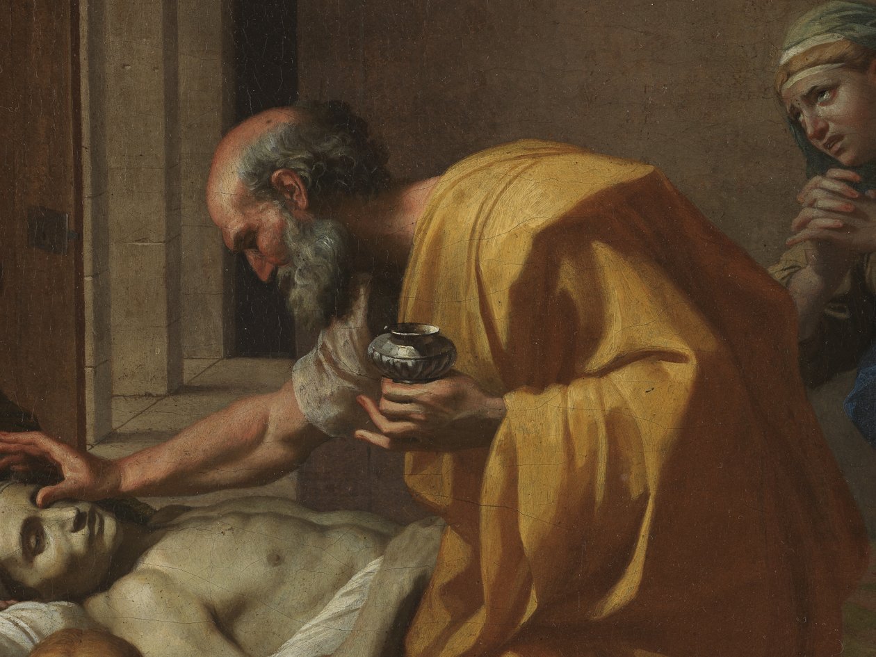Ostatnie namaszczenie z Siedmiu Sakramentów, 1638-40 autorstwa Nicolas Poussin