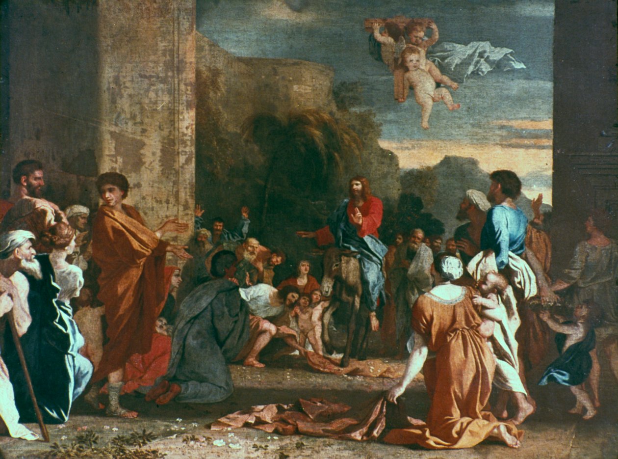 Jezus wkracza do Jerozolimy, ok. 1630 autorstwa Nicolas Poussin