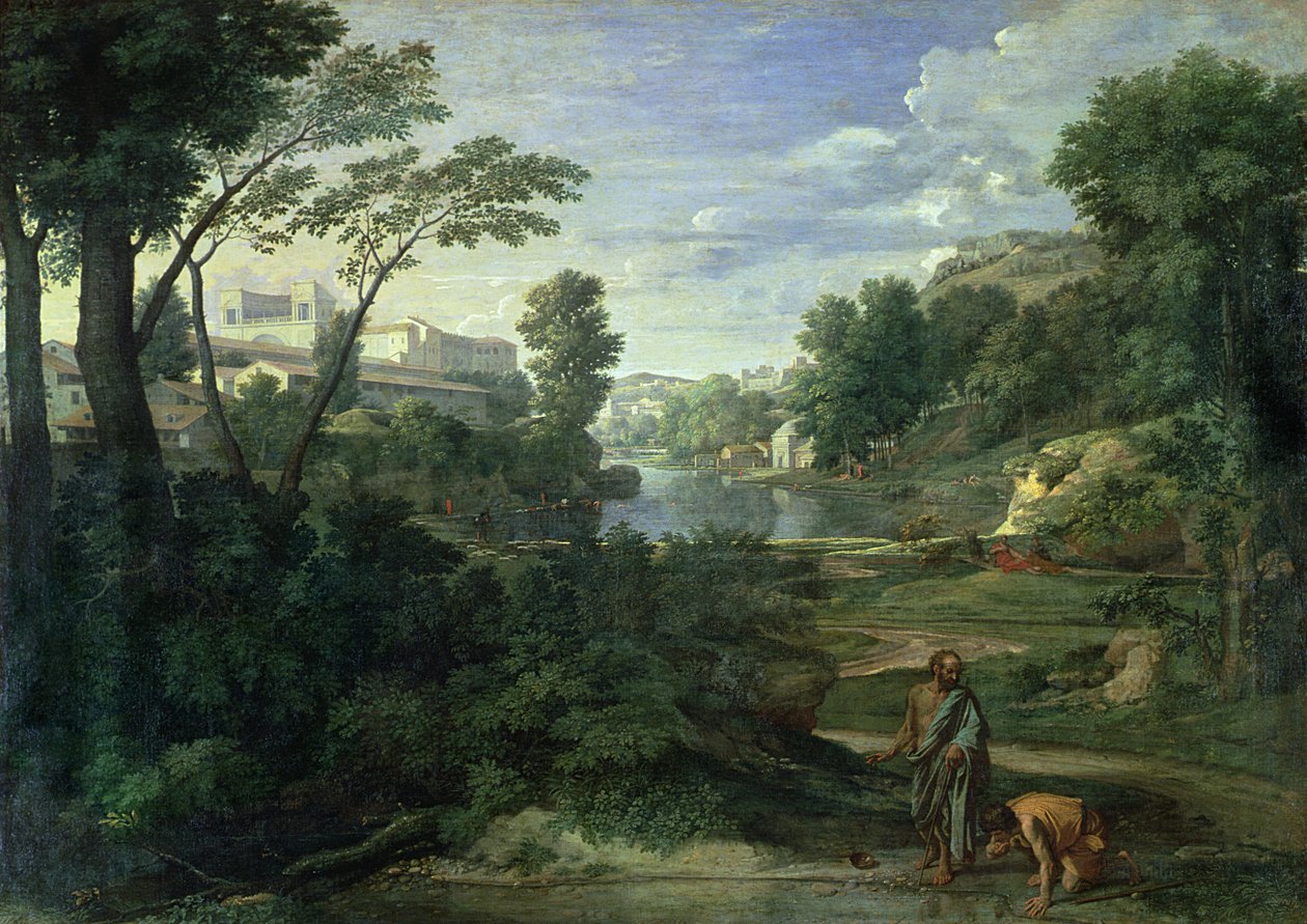 Krajobraz z Diogenesem autorstwa Nicolas Poussin