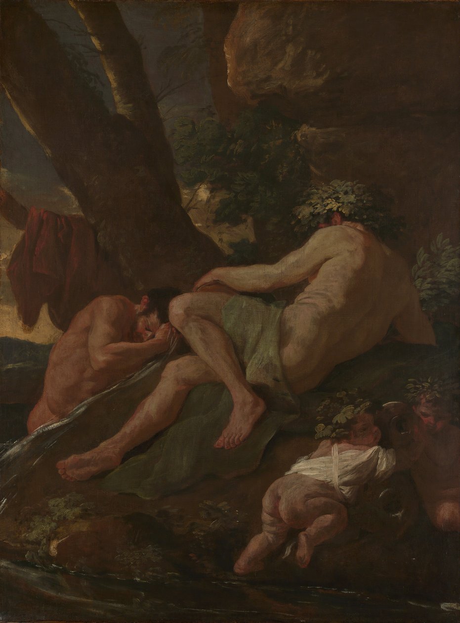 Mycie Midasa u źródła Pactolus, ca. 1627. autorstwa Nicolas Poussin