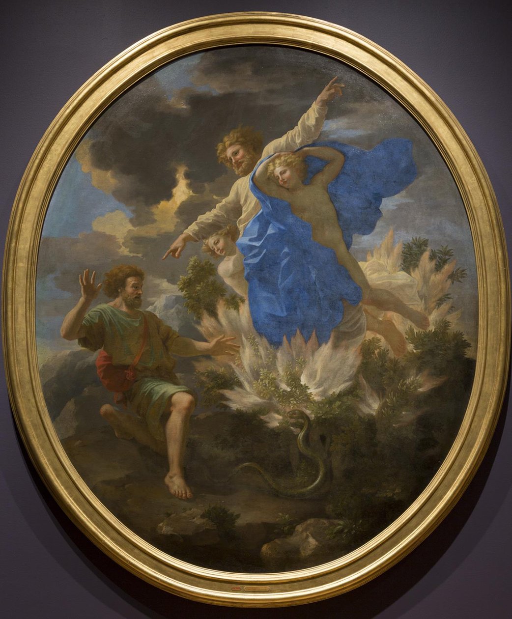 Mojżesz i gorejący krzew autorstwa Nicolas Poussin