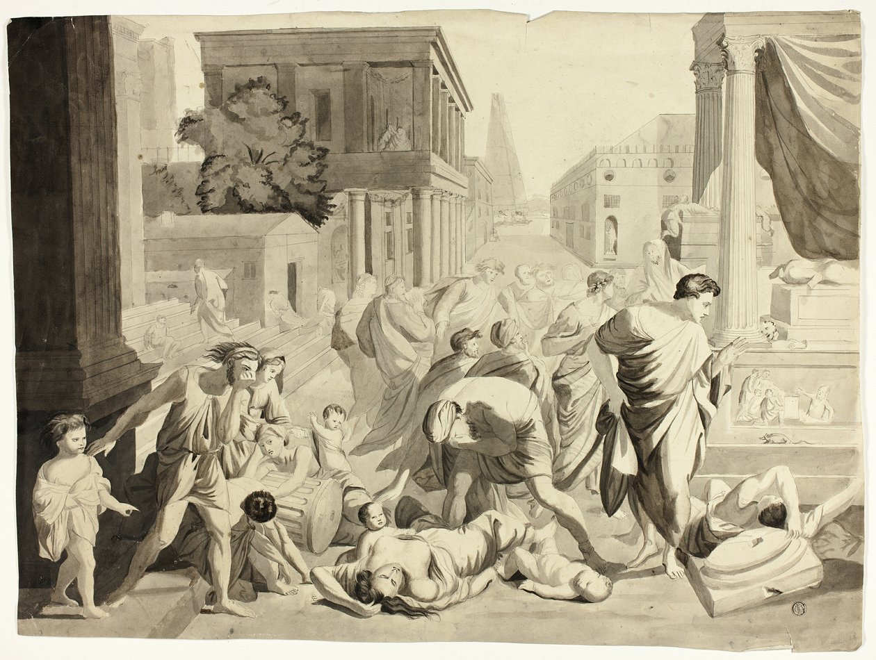Plaga Aszdodu autorstwa Nicolas Poussin