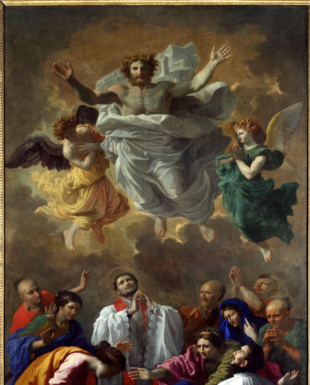 Św. Franciszek Ksawery przypominający o życiu córkę mieszkańca Cangoximy w Japonii Św. Franciszka Ksawerego autorstwa Nicolas Poussin