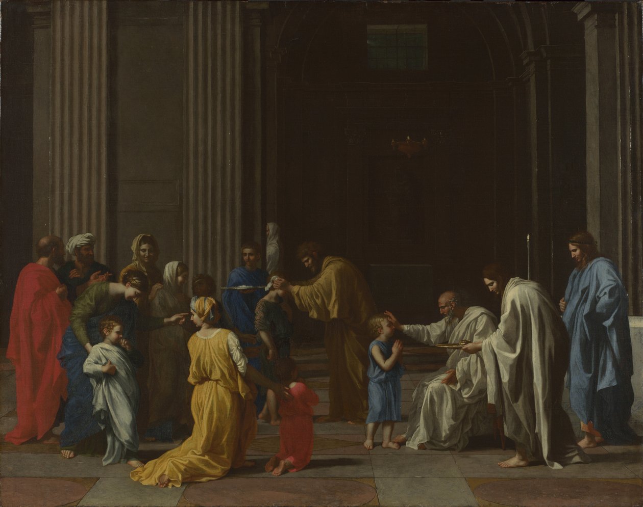 Siedem sakramentów: bierzmowanie, ok. 1637-1640 autorstwa Nicolas Poussin
