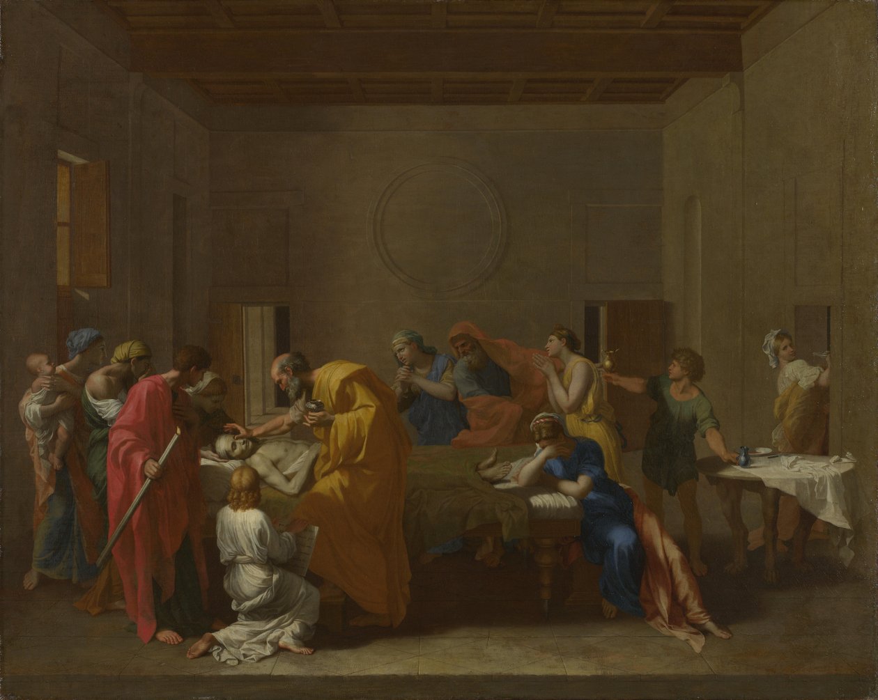 Siedem sakramentów: ostatnie namaszczenie, ok. 1637-1640 autorstwa Nicolas Poussin