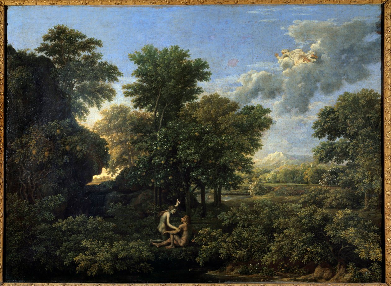 Raj wiosny lub ziemi. Obraz Nicolasa Poussina autorstwa Nicolas Poussin