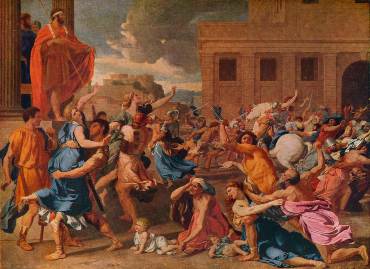 Porwanie Sabinek, c1633 autorstwa Nicolas Poussin