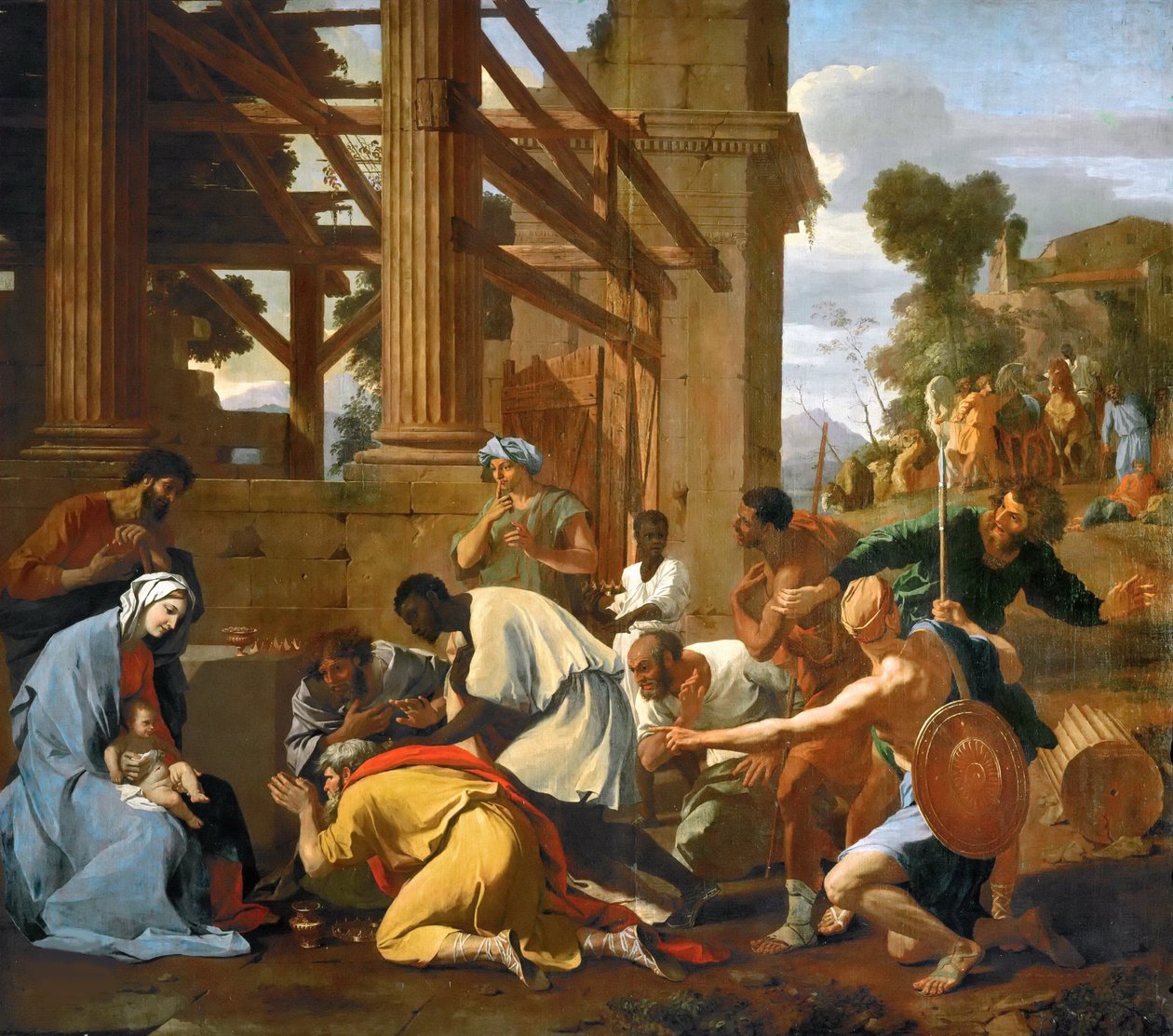 Adoracja Trzech Króli, 1633. autorstwa Nicolas Poussin