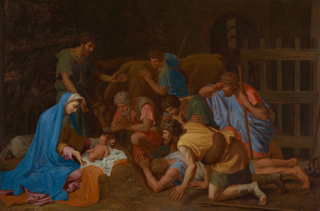 Pokłon pasterzy autorstwa Nicolas Poussin